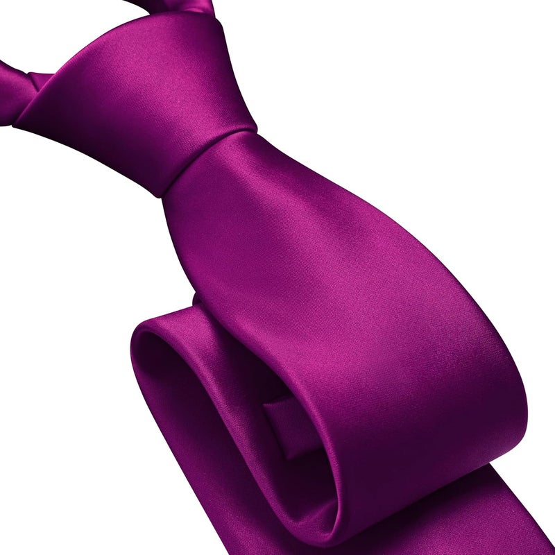 Branduce 2.4"（6cm） Mens Solid Skinny Satin Tie Pure Color Slim Necktie for Business and Wedding - Image 3